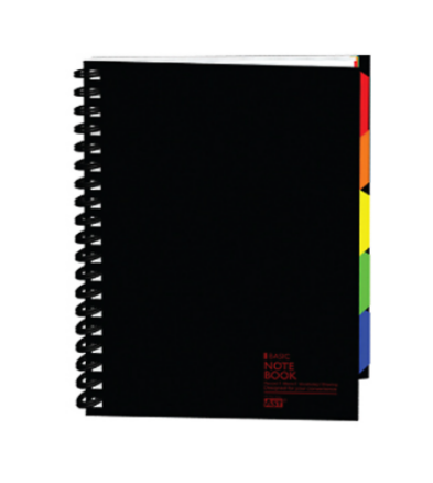 [Alpha] Index Laminated Notebook 135 sheets (178*258mm) Black/Red