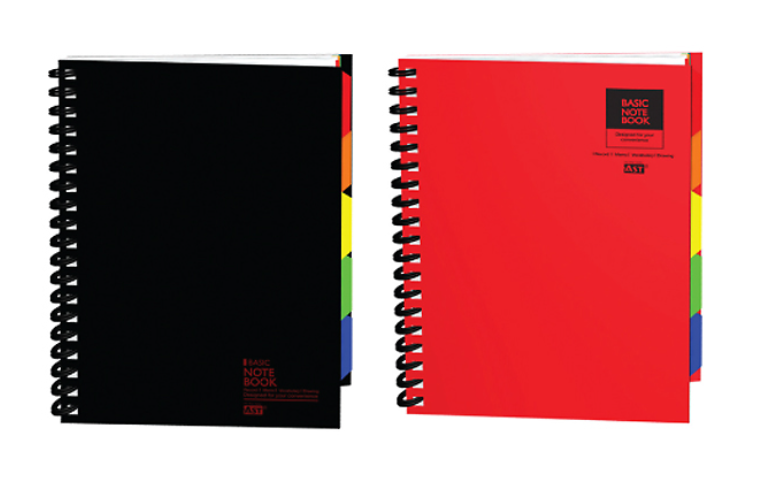 [Alpha] Index Laminated Notebook 135 sheets (178*258mm) Black/Red